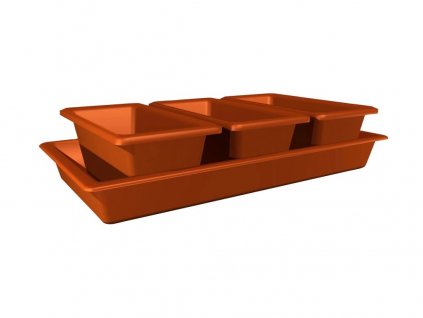Pflanzgefäß MINIGARDEN 40 × 20 × 9 cm Set mit 4 Stk. (3+1 Stk) TE