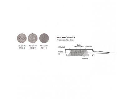 Precizna ravna šiljasta datoteka, niska 200 mm, 20 × 2,7 mm, s 2