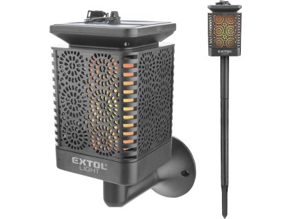 LED baklja s plamenom, solarno punjenje, 12 × LED dioda