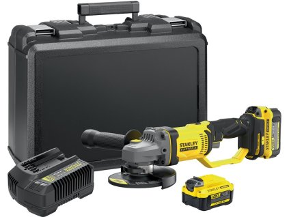 Akumulatorska kutna brusilica 125 mm / 18 V Li-Ion, kućište, 2 baterije, V20, SFMCG400 m2K-QW, STANLEY