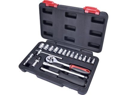 Glava utičnice, set od 19, 1/4", CrV