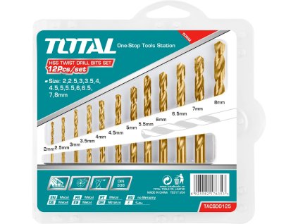 Metalna svrdla, set od 12, 2,2,5,3,3,5,4,4,5,5,5,5,5,6,5,7,8 mm, HSS
