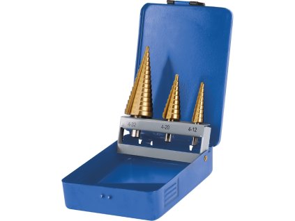 Svrdla koraka, set od 3, 4 - 12/1 mm, 4 - 20/2 mm, 4 - 32/2 mm