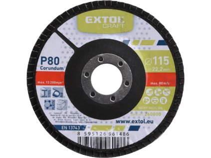 Lamelarni disk, kosi korund, P80, 115 mm