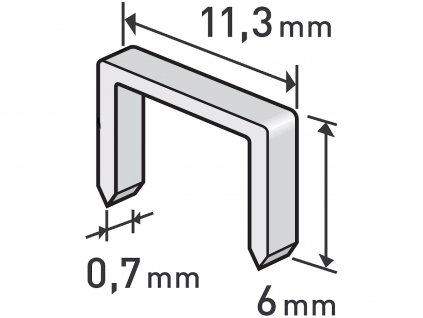 Kapcsok, 1000 db-os, 6 mm-es, 11,3 × 0,52 × 0,70 mm-es kiszerelés