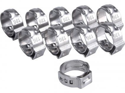 Tömlőbilincs, 10 db, 13,8 mm, INOX