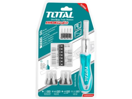 Šroubovák řáčnový s hroty, sada 24 ks, 16 ks 6.35 × 25 mm hrotů