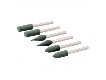 Zestaw gumowych końcówek polerskich do urządzenia obrotowego, 6 częśc., Średnica 6 mm