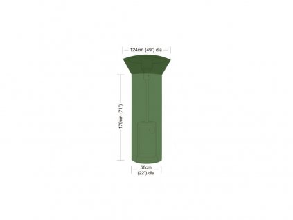 Plandeka pokrowca do grzejnika ogrodowego pr.124/56 cm, wys.179 cm, PE 90 g/m2