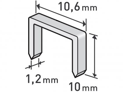 Klipsy, opakowanie 1000 szt., 10 mm, 10,6 × 0,52 × 1,2 mm
