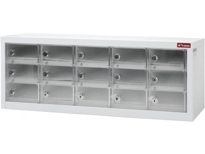 Szafka z 15 zamykanymi skrzynkami