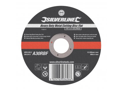 Disc de tăiere din metal, plat 115 × 3 × 22,23 mm Silverline