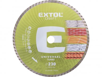 Disc de tăiere cu diamant, turbo - tăiere uscată și umedă, 230 × 22,2 × 2,8 mm