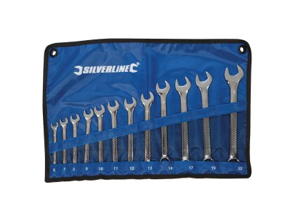 Set de chei cu cap deschis de 6 - 22 mm, 12 buc Silverline
