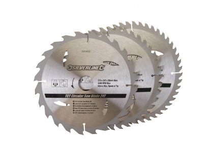 Disc de ferăstrău, 3 bucăți TCT 210 × 30/25/16 mm Silverline