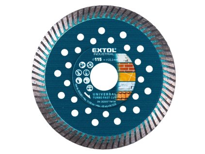 Disc de tăiere cu diamant, turbo Fast Cut, tăiere uscată și umedă, 115 × 22,2 × 2 mm