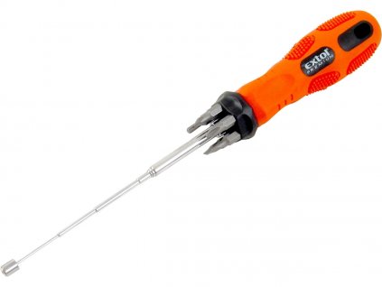 Șurubelniță cu magnet telescopic, 6 vârfuri