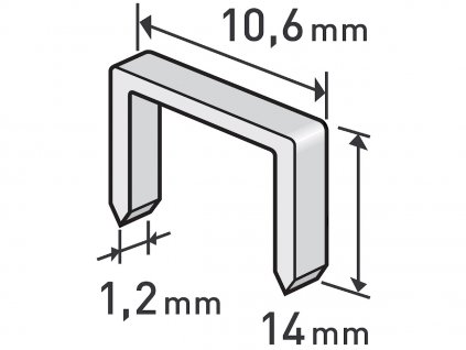 Cleme, pachet de 1000 buc, 14 mm, 10,6 × 0,52 × 1,2 mm