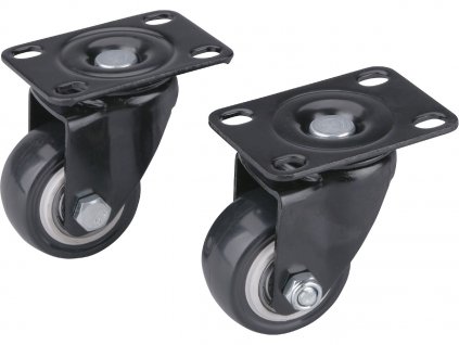 Rotile pivotante cu cercuri din PVC, set de 2, diametru 40 mm