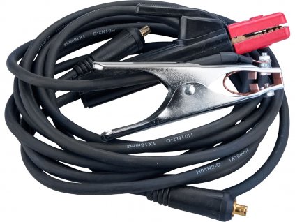 Cabluri de sudură, set de 2, 16 mm2, 3 m, 10 - 25, clești 200A, cauciuc