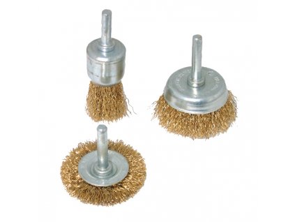Set de perii de sârmă 3 buc alamă - 6 mm gambă Silverline