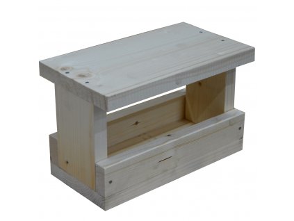 Alimentator de păsări cu un acoperiș plat