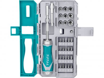 Șurubelniță ratchet cu piulițe și vârfuri, set de 33, industrial