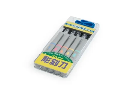 Set de mini-dălți pentru sculptură MARUICHI cu mâner din cauciuc - 5 bucăți