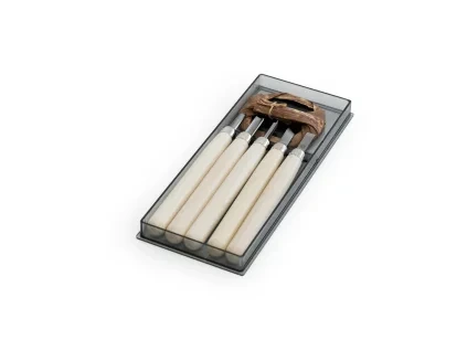 Set de mini-dălți pentru sculptură MARUICHI R-5 cu mâner din lemn - 5 bucăți