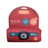 Capac cu far de 4 × 45 lm, incarcare USB, rosu, dimensiuni universale