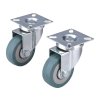 Rotile pivotante cu cercuri din cauciuc gri, set de 2, diametru 50 mm