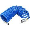 Furtun spirală de aer PU cu cuplaje rapide din alamă, 1/4", interior 6 mm, L 5 m