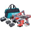 SET de instrumente de acumulator SHARE20 V în sac, 7 buc - burghiu, polizor unghiular, coadă, polizor excentric, 2 × ba