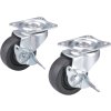 Rotile pivotante din cauciuc dur cu frana, set de 2, diametru 40 mm