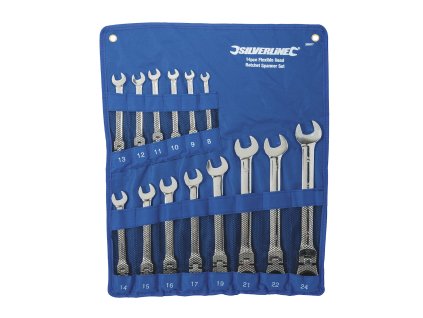 Kombinirane zaskočne polena s spojem 8 - 24 mm, 14 kom Silverline