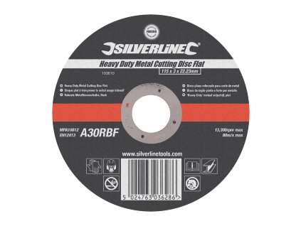 Odrezano kolo za kovine, ravno 115 × 3 × 22,23 mm Silverline