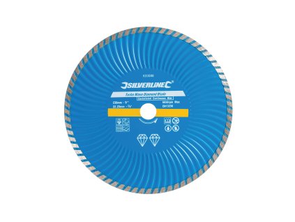 Diamantno rezilo za rezanje - Turbo val - 230 × 22,23 mm srebrna črta