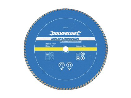 Diamantno rezilo - Turbo val - 300 × 22,23 mm srebrna črta