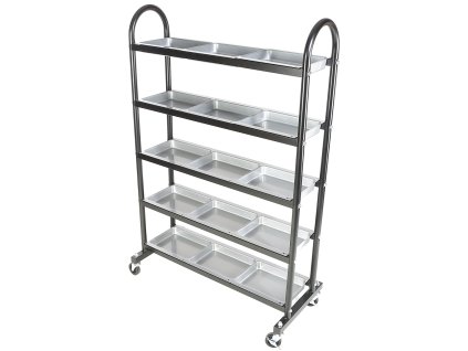 Mobilno stojalo s 15 predelki