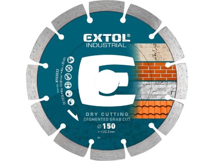 Diamantni segment zgrabi rezilo, suho rezanje, 150 × 22,2 × 2,3 mm
