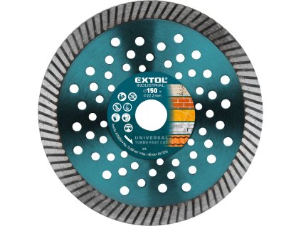Diamantno rezilo, turbo Fast Cut, suho in mokro rezanje, 150 × 22,2 × 2,5 mm