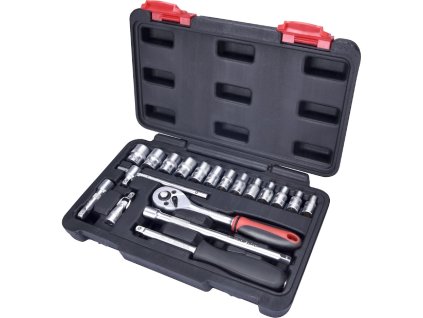 Glava vtičnice, komplet 19, 1/4", CrV