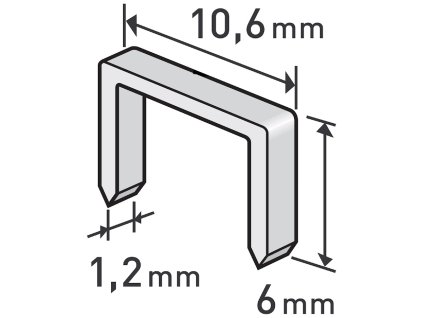 Zaponke, velikost pakiranja 1000 kosov, 6 mm, 10,6 × 0,52 × 1,2 mm
