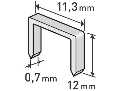Zaponke, velikosti pakiranja 1000 kosov, 12 mm, 11,3 × 0,52 × 0,70 mm