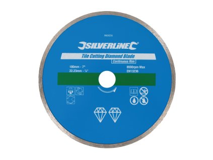 Diamantno rezilo za rezanje 180 × 22.23 × 2.3 mm srebrna črta