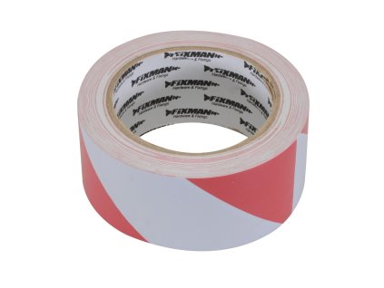 Opozorilni lepilni trak 50 mm × 33 m rdeče-bel Fixman