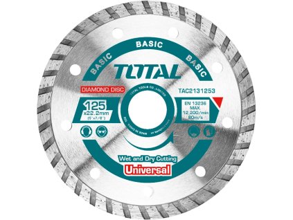 Diamantno rezilo, turbo, suho in mokro, 125 × 22,2 mm