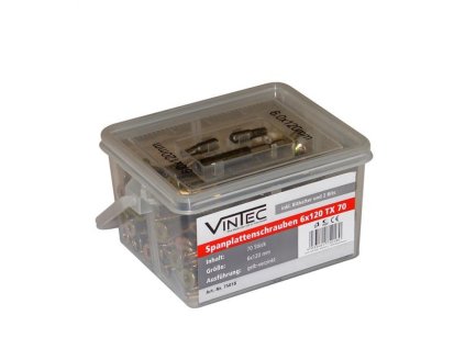 Vijaki 6 x 120 mm, pocinkani in rumeno kromirani