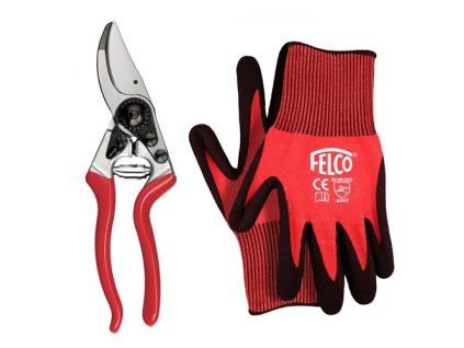 FELCO 8 škarij + XL rokavice (darilni komplet)
