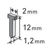 Nohti, velikost pakiranja 1000, 12 mm, 2,0 × 0,52 × 1,2 mm